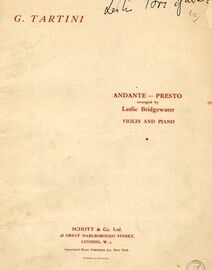 Andante Presto - For violin and piano with seperate violin part