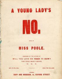A Young Ladys No - Song sung by Miss Poole