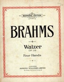 Brahms - Walzer, Op. 39, for four hands - Berners Edition No. 15060