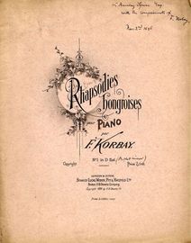 Rhapsodie Hongroises - Pour Piano - No. 1 in D flat minor