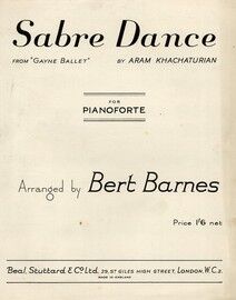 Sabre Dance, from Gayne Ballet, for pianoforte