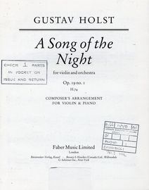 A Song Of The Night - For Violin and Orchestra - Op. 19 No. 1 H. 74