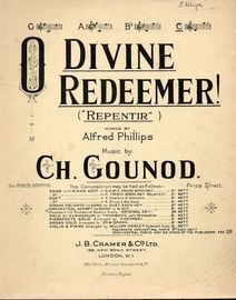 O Divine Redeemer (Repentir) - In the key of  C major for High Voice