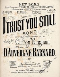 I Trust You Still  -  Song With Violin Accompaniment - In the key of C major for Low Voice