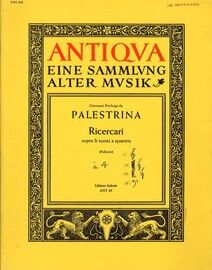 Antiqva - Eine Sammlung alter Musik - Ricercari - Sopra li Tuoni a Quattro (For SATB and Piano Accompaniment) - Edition Schott ANT 85