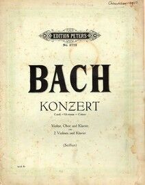 Bach - Konzert in C Minor - For 2 Violin and Piano - Edition Peters No. 3722