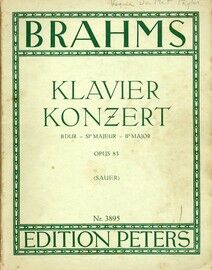 Brahms - Klavier Konzert in B flat Major (Scored for Two Pianos) - Op. 83 - Edition Peters No. 3895