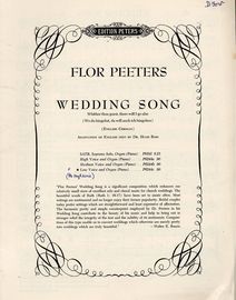 Wedding Song - English-German - Wither thou goest, there will i go also(Wo du hingehst, da will auch ich hingehen) - Edition Peters