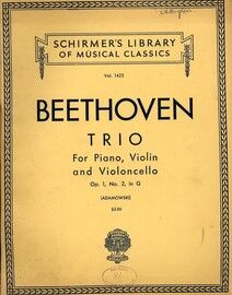 Beethoven - Trio in G Major - For Piano, Violin and Cello - Op. 1, No. 2 - Schirmer's Library of Musical Classics Vol. 1422