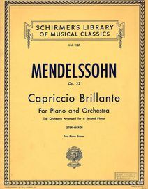 Capriccio Brillante - For Piano and Orchestra - Op. 22 - Schirmers Library of Musical Classics Vol. 1187