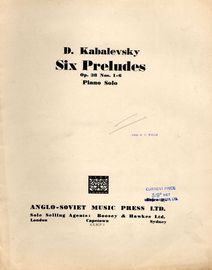 Kabalevsky - Six Preludes - Op. 38, No's. 1 - 6 - Piano Solo