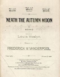 Neath the Autumn Moon - Song - In the key of D major for medium voice