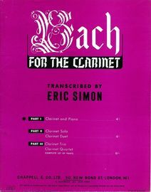 Bach For The Clarinet - Part 1 Clarinet and Piano