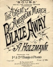 Blaze Away - The Great American March - Arranged for 1st & 2nd Banjo & Piano