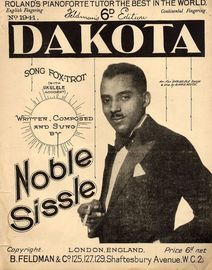 Dakota - Song Fox-Trot - For Piano and Voice with Ukulele chord symbol accompaniment - Written adn Sung by Noble Sissle