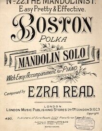 Boston Polka - Mandolin Solo with Easy Accompt. for Piano - No.22 The Mandolinist