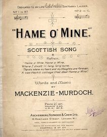 Hame O' Mine - Scottish Song in the key of B flat Major for Low Voice