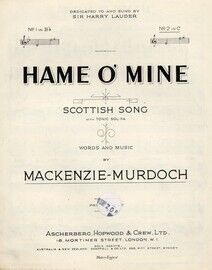 Hame O' Mine - Scottish Song in the key of C Major for High Voice
