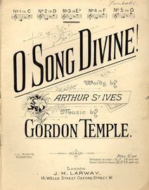 O Song Divine - Song in the key of D major for lower voice