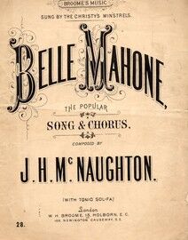 Belle Mahone - The Popular Song & Chorus - With Tonic Sol Fa