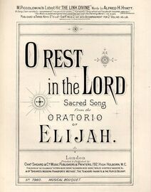 O Rest in the Lord - Sacred Song from the Oratorio of Elijah