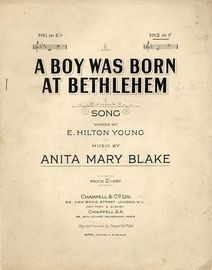 A boy was born at Bethlehem - Song - No. 2 in key of F major -For Piano and Voice