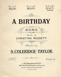 A birthday song - In the key of B flat major for high voice
