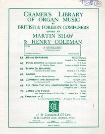 A Quodlibet Of Old French Carols - Cramer's Library of Organ Music by British & Foreign Composers - No. 64 -  Edited by Martin Shaw and Henry Coleman