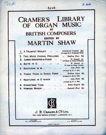 A Trumpet Minuet - No. 1 of Set 8 from "Cramer's Library of Organ Music by British Composers