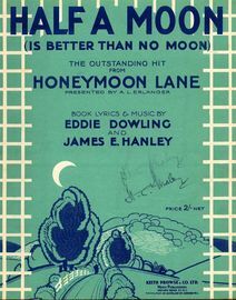 Half a Moon (is better than no Moon) - The outstanding hit from"Honeymoon Lane" - For Piano and Voice with Ukulele accompaniment