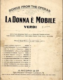 La Donna e Mobile - Key of E Major