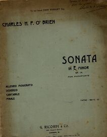 Sonata in E Minor - For Pianoforte - Op. 14