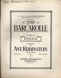 5me Barcarolle - For Piano - Op. 93, CAH. 4