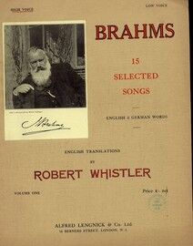 Brahms - 15 Selected Songs - For High Voice - Book 1 - English and German Words - Featuring Brahms