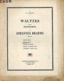 Brahms - 16 Waltzes for the Pianoforte - Arranged as Piano Duets - Op. 39