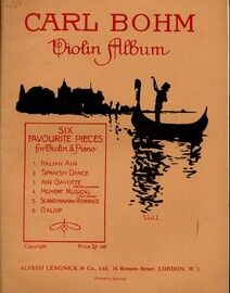 Carl Bohm - Violin Album - Six Favourite Pieces for Violin and Piano - Volume 1