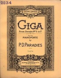 Giga - from Sonata No. 5 in F - for Piano - Edition Lengnick No. 2234