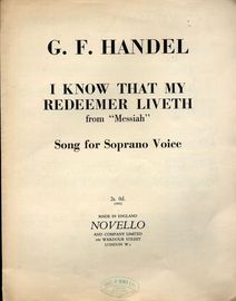 I Know that my Redeemer Liveth - From "Messiah" - Song for Soprano Voice