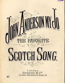 John Anderson My Jo - The Favourite Scotch Song - Howard & Co edition No. 47