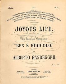 Joyous Life - An English version of the popular canzone "Ben E Ridicolo" - In the key of E major