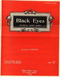 Black Eyes - Famous Russian Gipsy Song - Parts for Violin, 'Cello and Piano Accordion