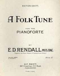 A Folk Tune - For the Pianoforte - Edition Swift