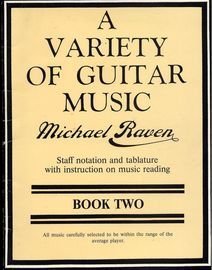 A Variety of Guitar Music - Book 2 - Staff notation and tablature with instruction on music reading