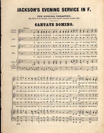 Jackson's Evening Service in F - No. 551 & 552 of the Musical Treasury