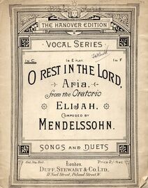 O Rest In The Lord - Aria from Elijah - Song in the Key of C Major for High Voice - The Hanover Edition