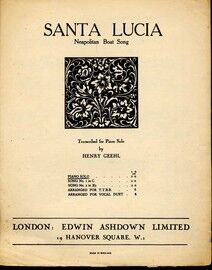 Santa Lucia - Neapolitan Song - For Piano Solo