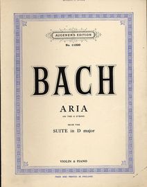 Bach - Aria on the G string from the suite in D major - Violin and Piano - Augener's Edition No. 11320
