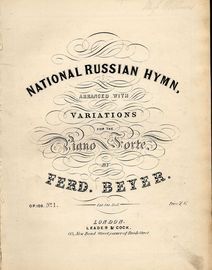 National Russian Hymn - Arranged with Variations for the Piano Forte - Op. 100 - No. 1