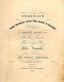 Wake Dearest Love! The Moon is Bright - Serenade - Dedicated to Miss Domville - Song
