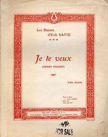 Je Te Veux - For Piano Solo - French Edition